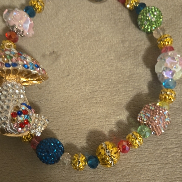 “Colorful Beaded Mushroom Bag Charm / Purse Charm / Handbag Accessory” - Picture 6 of 7